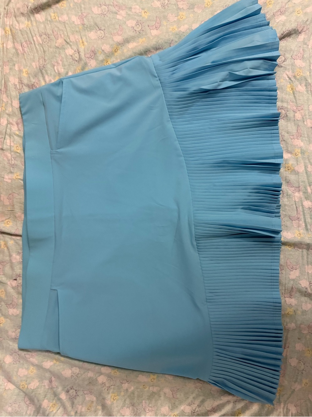 Chico's Sky Blue Pleated Hem Mini Skirt